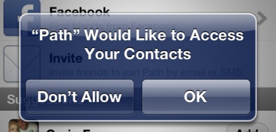 iOS 6 contact list permission