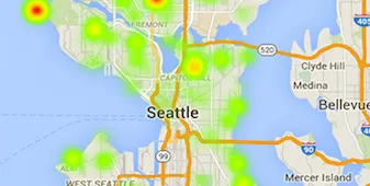 This map from Seattle Parks and Recreation shows where the most tickets for off-leash dogs were issued since 2009. The areas with the most tickets are Discovery Park, Greenlake Park, and Magnuson Park. Greenlake and Magnuson already have off-lease areas